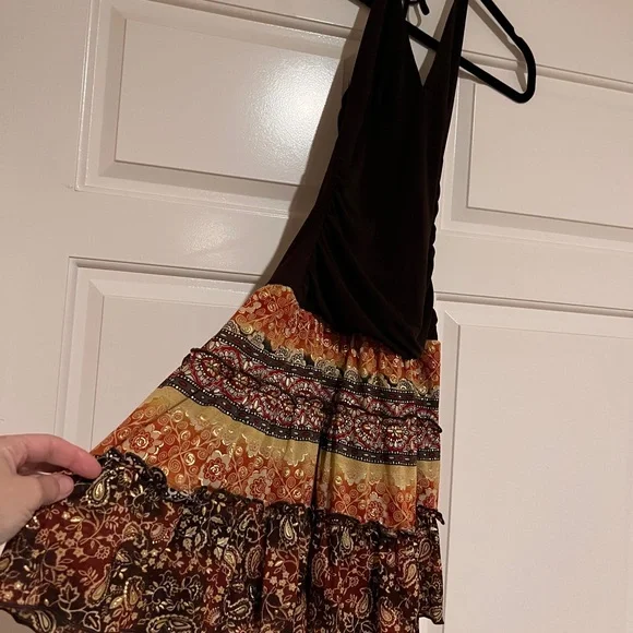 Bohemian Floral Halter Dress - Picture 2 of 6